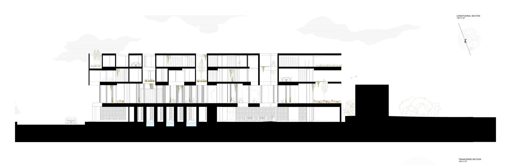 Sacred Baths longitudinal section