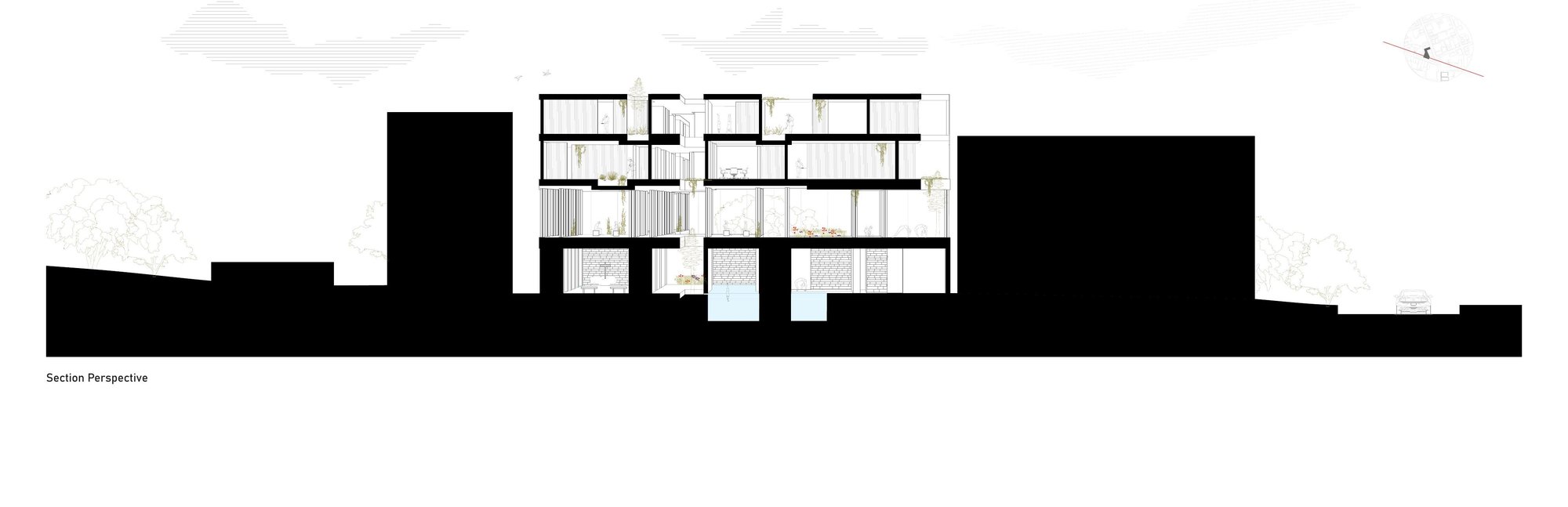 Sacred Baths transverse section